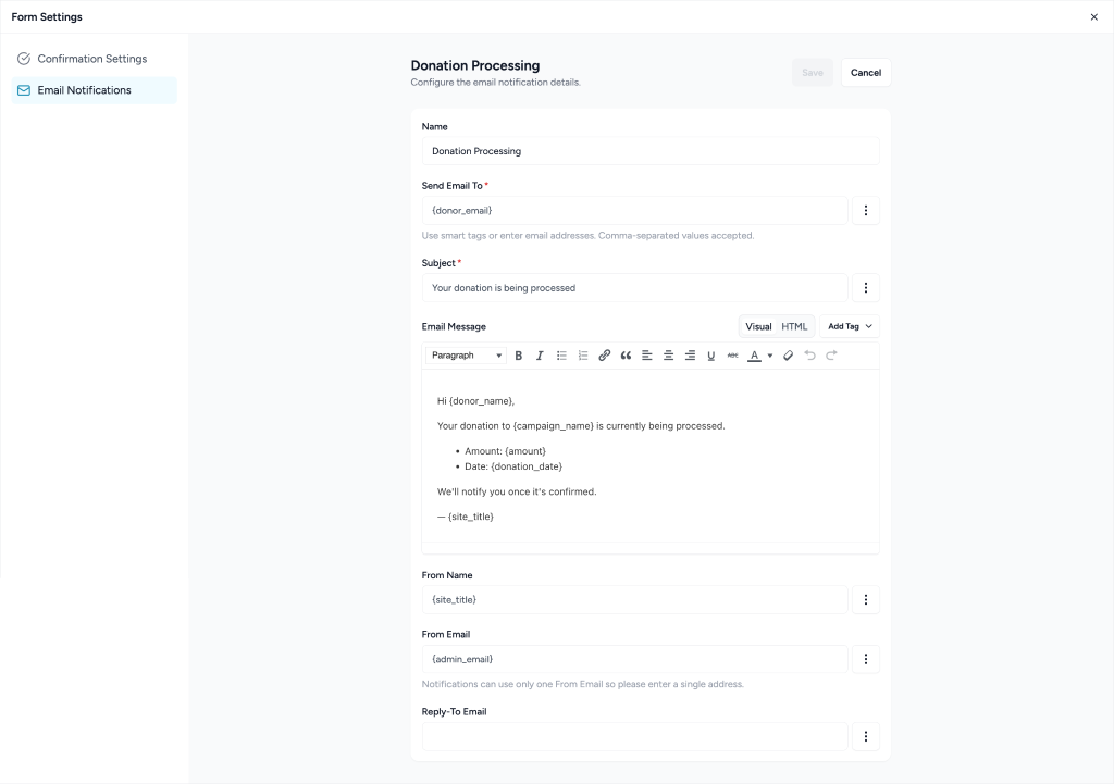 Edit Notifications
