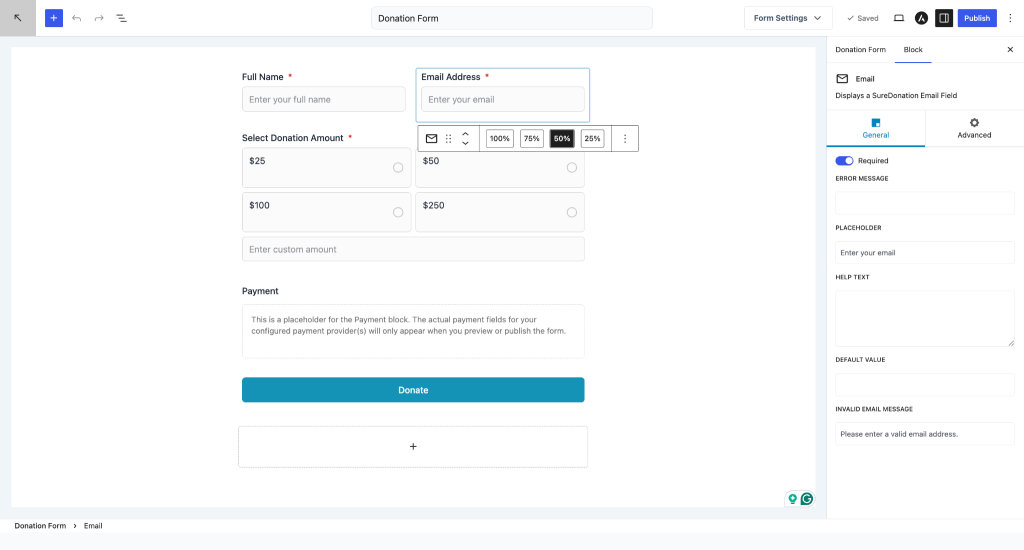 email general settings