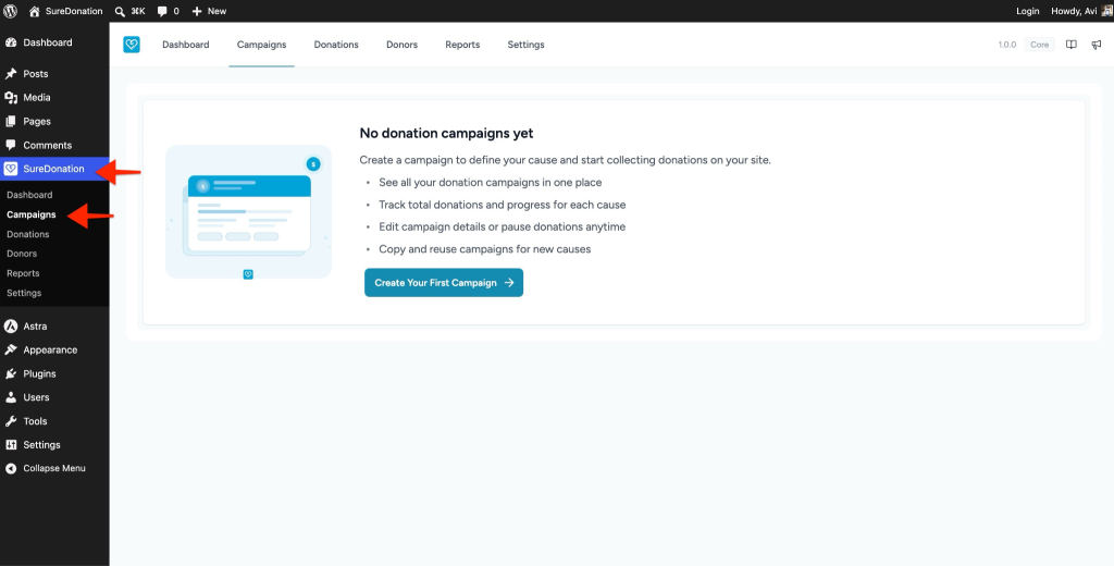 Creating Your First Campaign in SureDonation Create donation campaigns easily