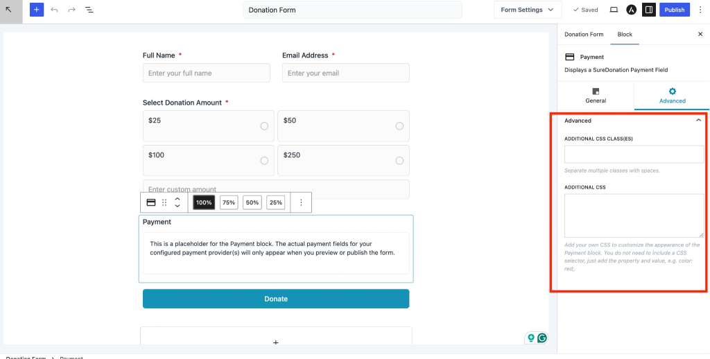 advance setting payment filed 