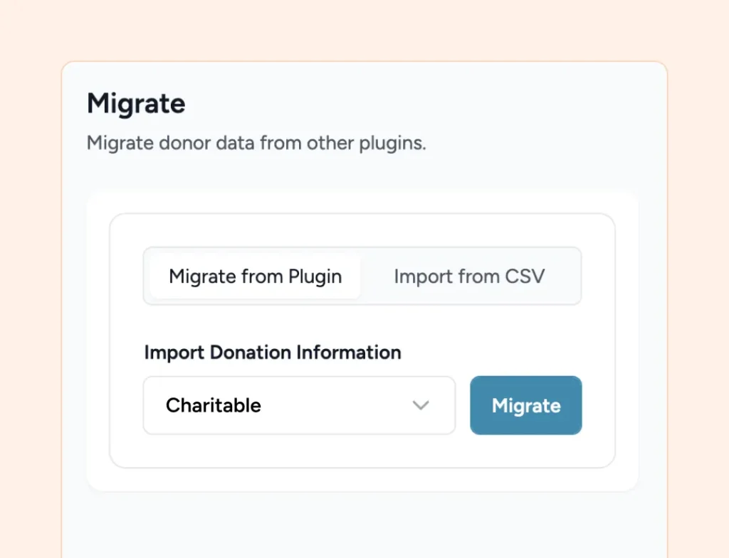 Migrate donation data from plugin