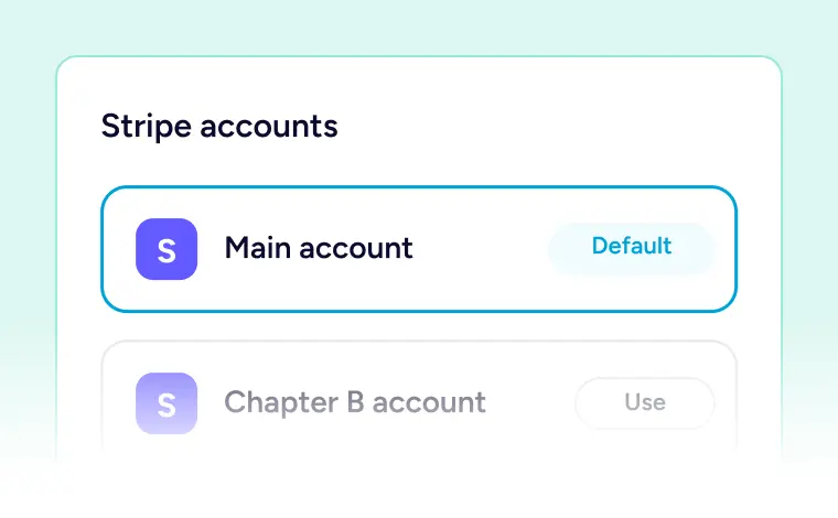 Payments Stripe accounts: Main account