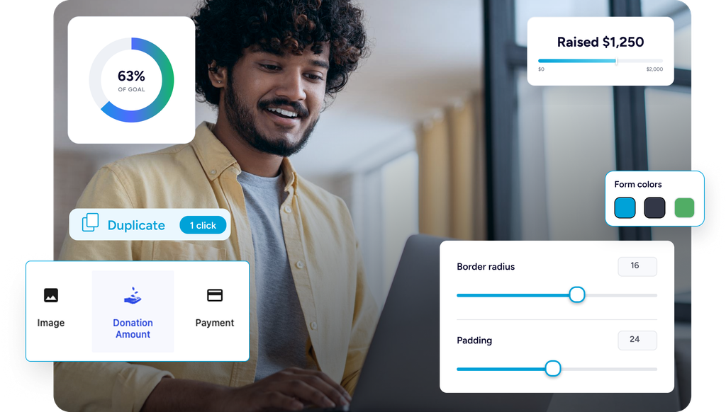 Donation Forms Donation form customization options displayed