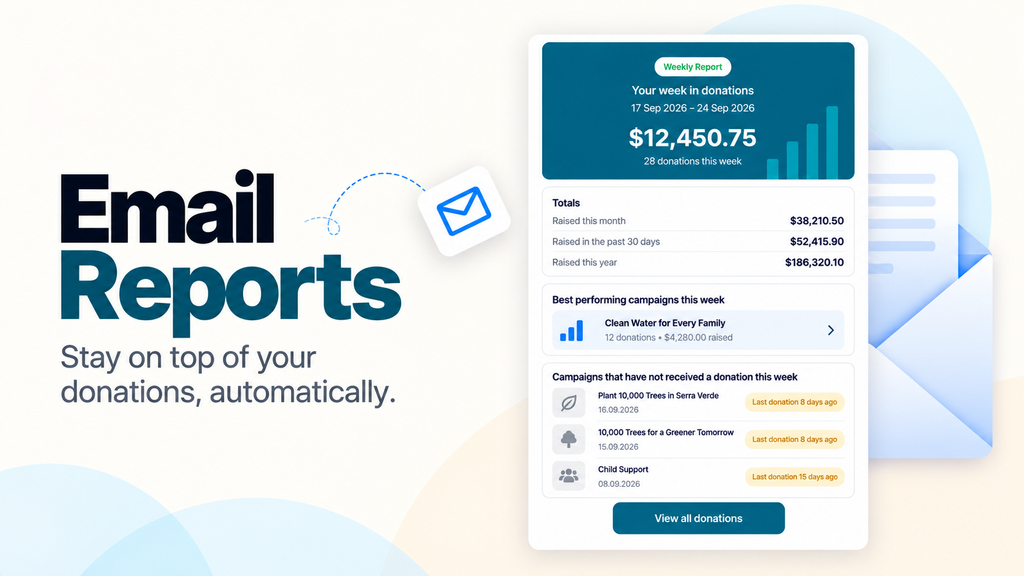 Email reports for donations