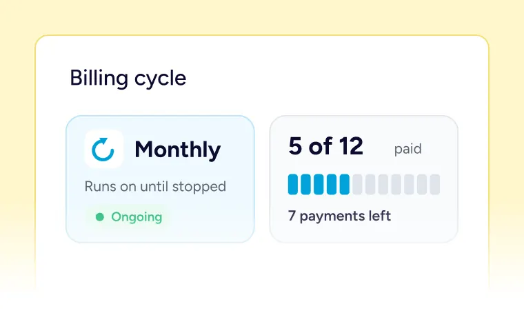 Recurring Donations Billing cycle progress visualization