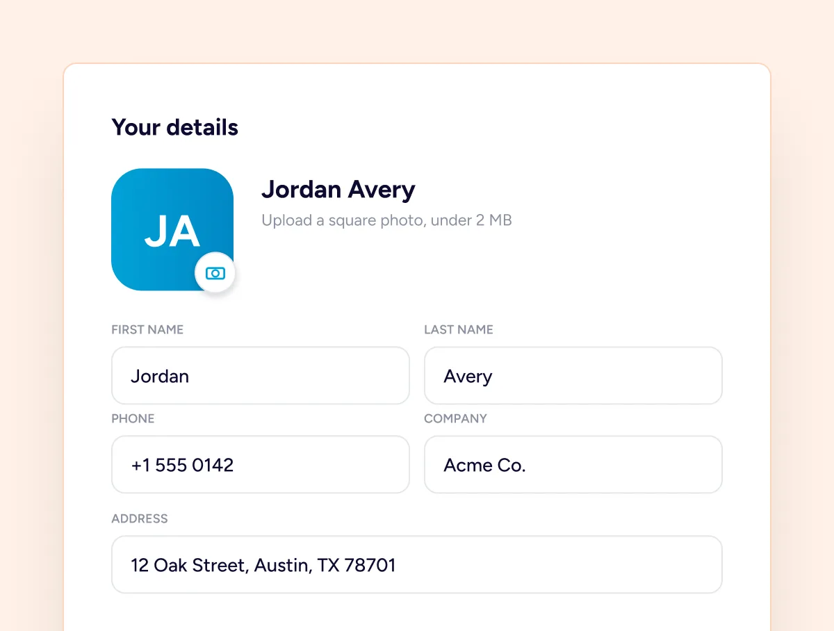 Donor Dashboard Jordan Avery user profile details