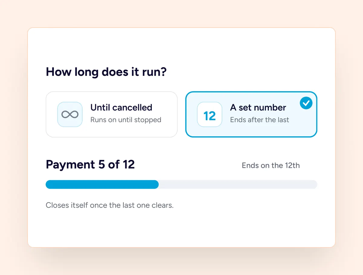 Recurring Donations Set payment schedule options