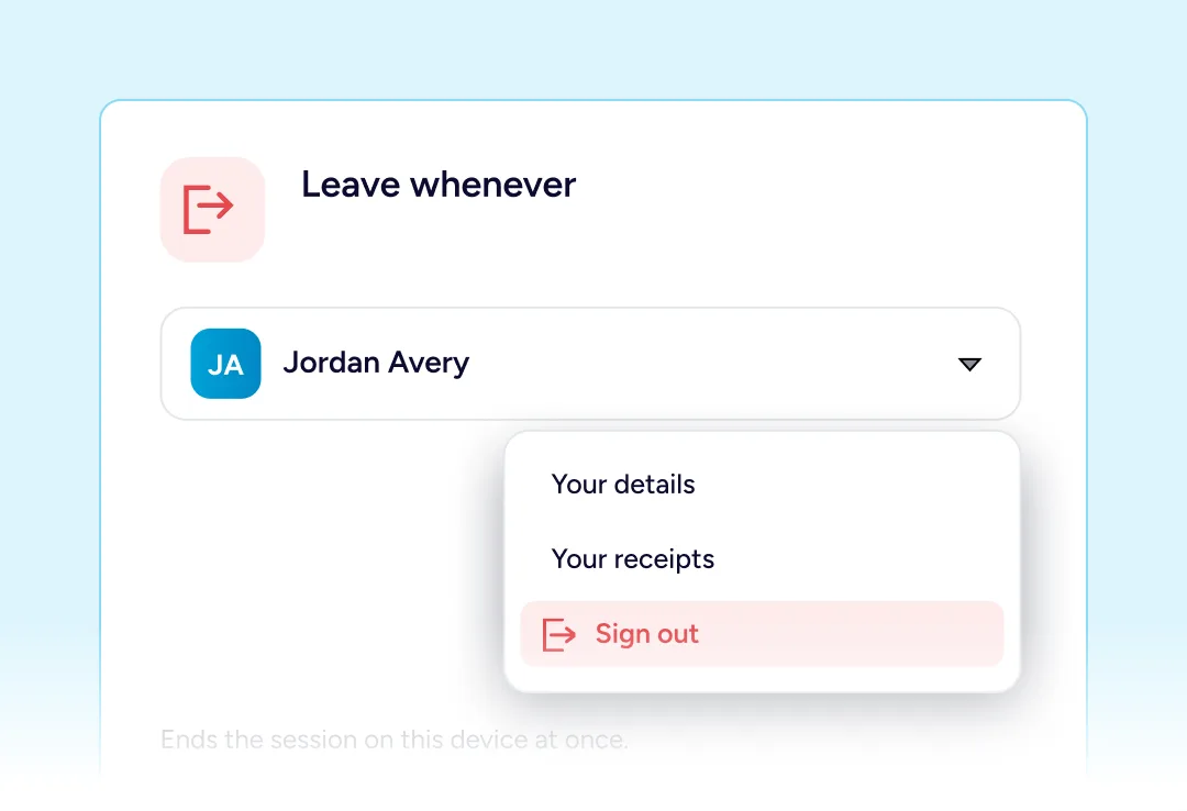 Donor Dashboard Sign out from account