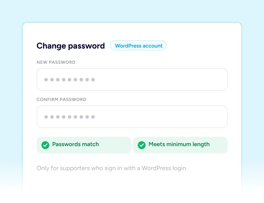 Recurring Donations Donor manages their recurring gift from the dashboard