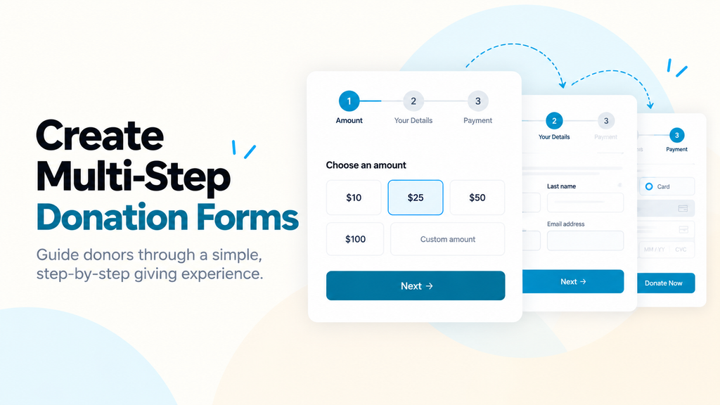 Multi-step donation form creation.