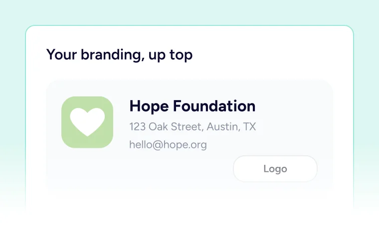 Hope Foundation contact information card